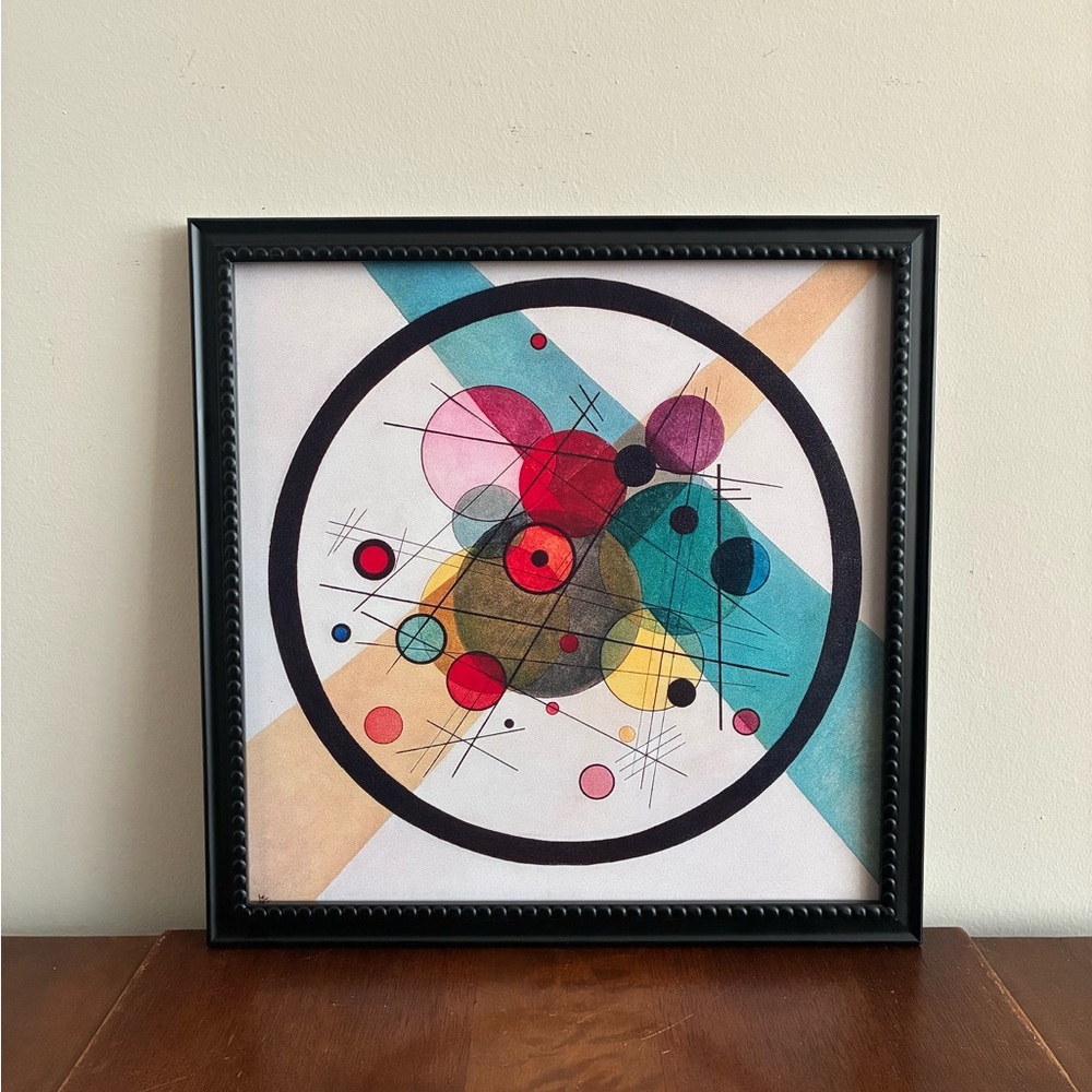 Wassily Kandinsky Circles in a Circle Framed Print 13x13 Geometric Modern Art